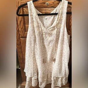 Cream floral layered dress